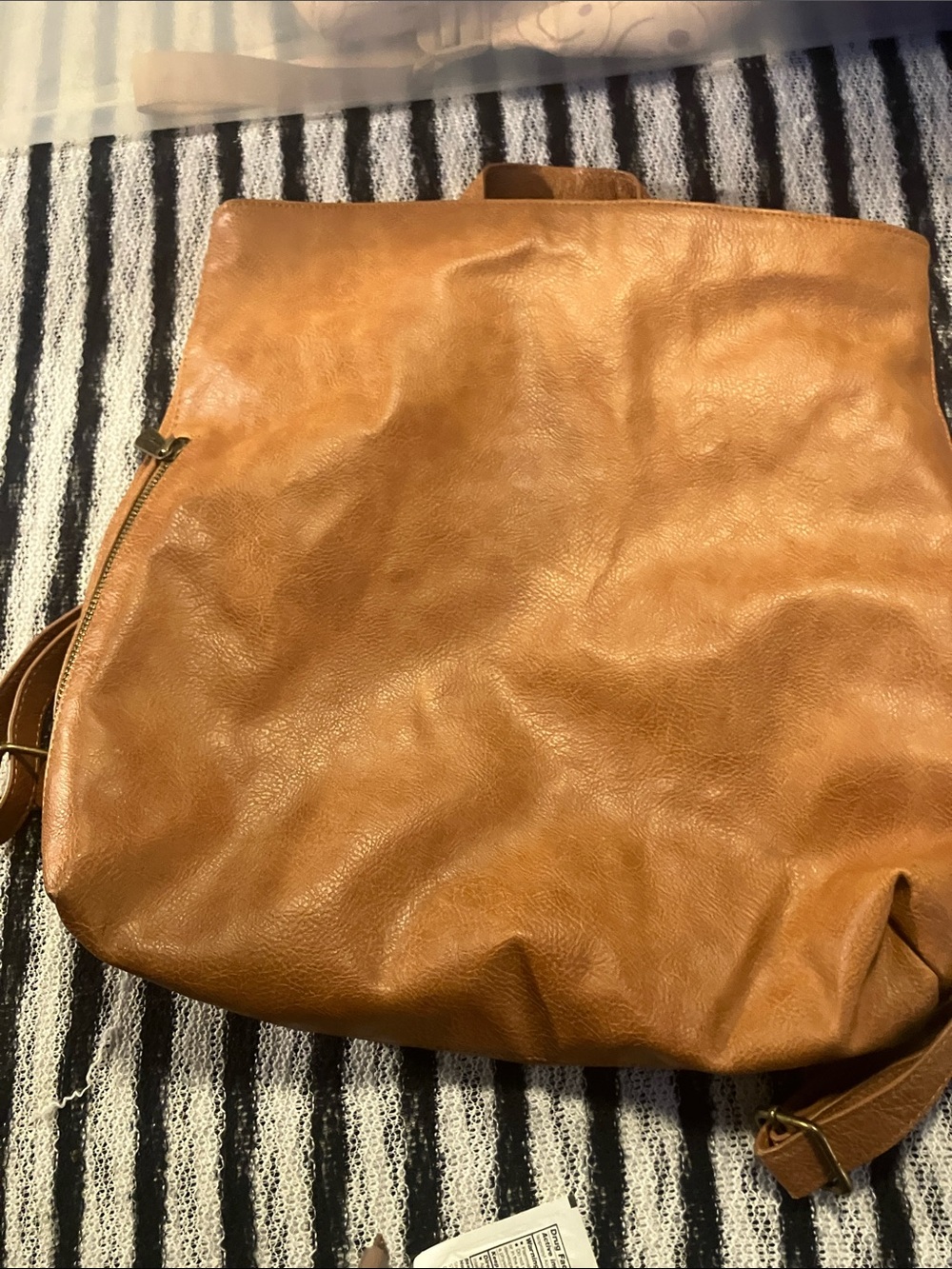 Thirty one caramel vegan leather high street  back pack / tote bag .